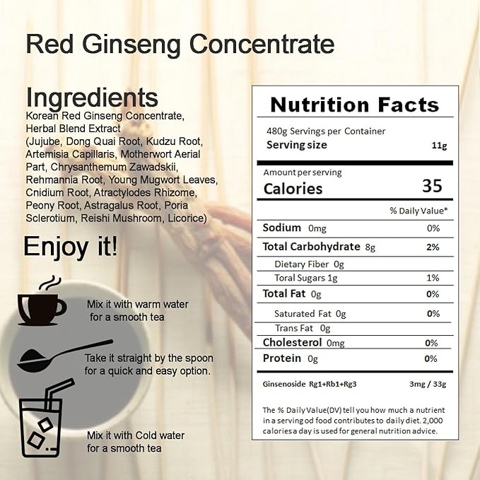 Sookwnag Korean 6-Year Red Ginseng Extract for Drink and Tea_16.93 oz, 480 g (240g x 2ea)