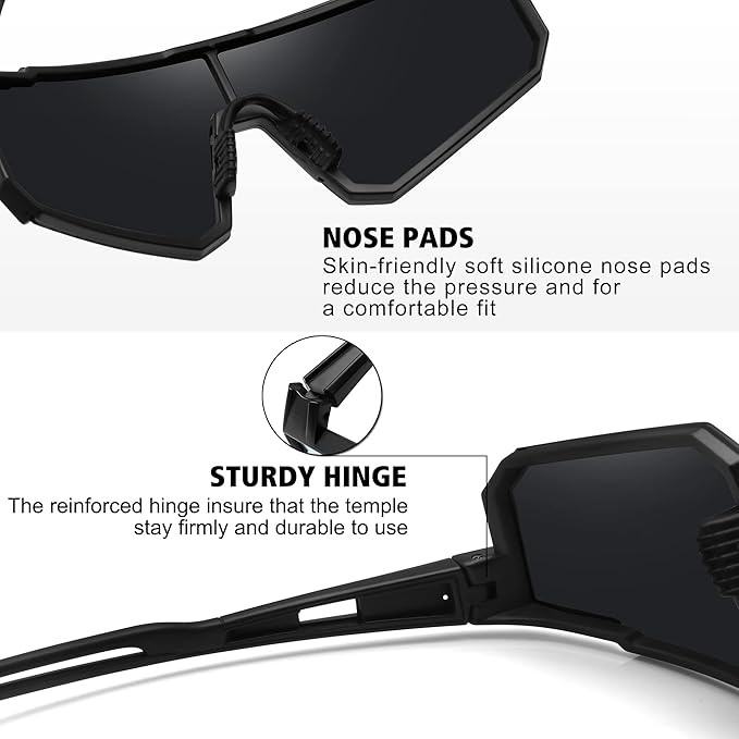 STORYCOAST Polarized Sports Sunglasses for Men Women,Driving Fishing Cycling Mountain Bike Sunglasses UV400 Protection