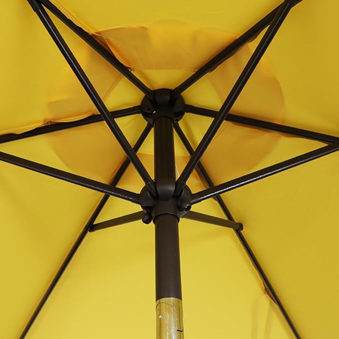 Blissun 7.5 ft Patio Umbrella, Yard Umbrella, Outdoor Market Umbrella with Push Button Tilt Crank, Yellow