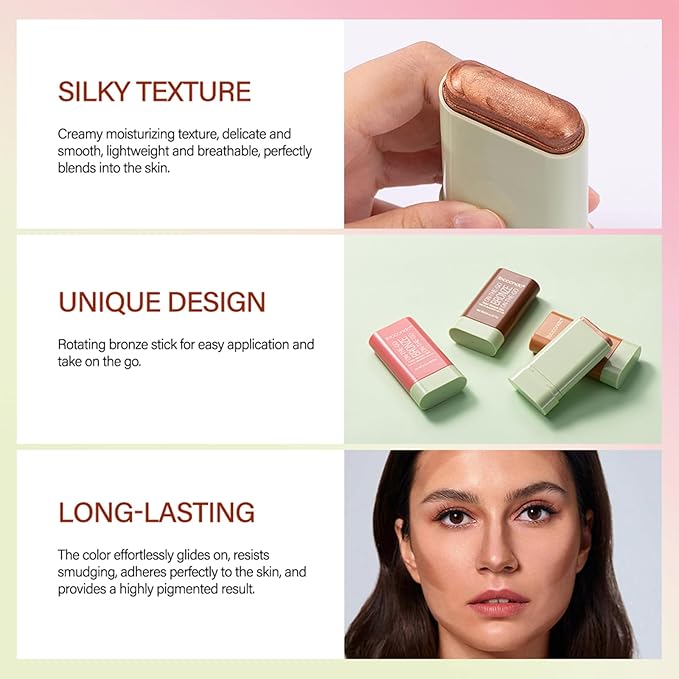 Cream Contour Stick, Face Cream Bronzer Makeup Stick Warm Glow)