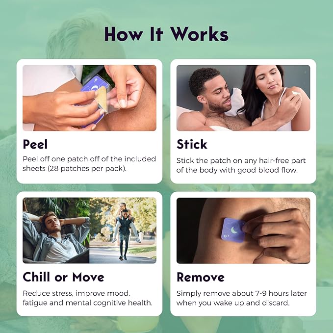 Klova Micronutrient Patches for Energy & Relaxation | Easy-Apply, Time-Release Formula with Herbal Extracts