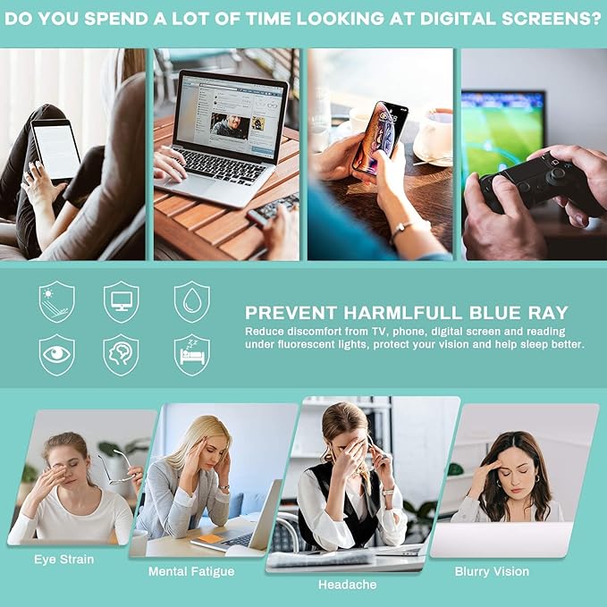 Gaoye Cute Retro Blue-Light Glasses - Mixed Material Frames, Metal Arms, Plastic Nosepads - UV400 Computer Lenses