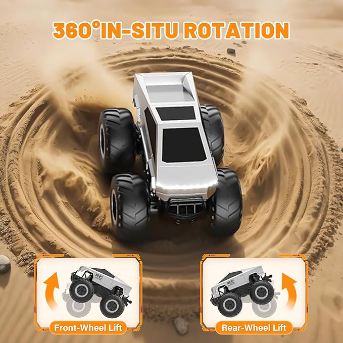 Amphibious Off-Road Monster Truck Toy, 1:16 Scale 4WD High-Speed RC Car, 2.4GHz All-Terrain Remote Control Vehicle for Boys & Girls Ages 6+ Ideal Gift for Kids, Adults