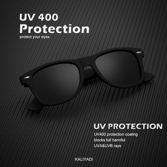 KALIYADI Polarized Sunglasses for Men and Women Matte Finish Sun glasses Color Mirror Lens UV Blocking (3 Pack)