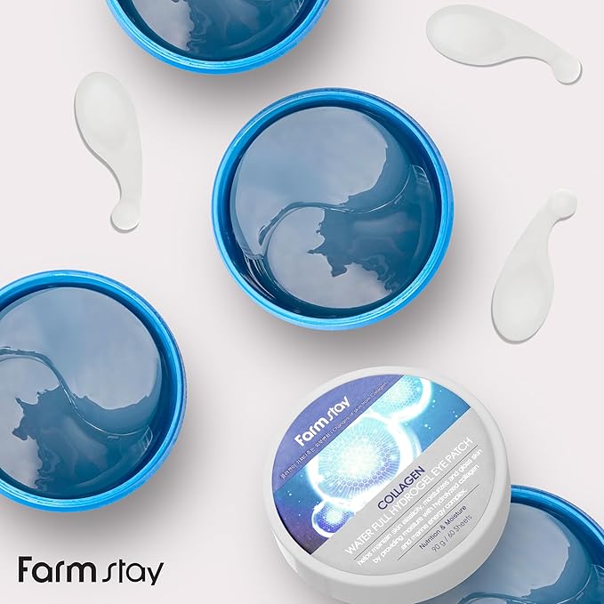 FARMSTAY Collagen Water Full Hydrogel Eye Patch - Hydrating Under Eye Mask with Collagen - Refreshes Tired Undereyes - Promotes Collagen Production - 60 pc
