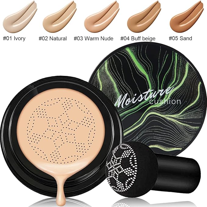 PHOERA Foundation Full Coverage Makeup, Mushroom Head Air Natural CC)