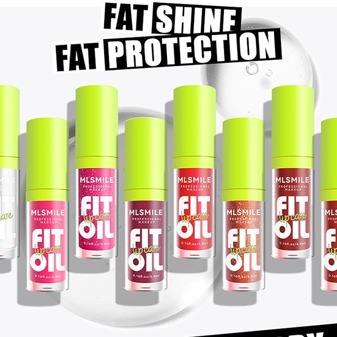 4 Colors Fat Oil Lip Gloss, Lip Oil Lip Glaze Hydrating Lip Glow Oil Big Brush Head Moisturizing Lip Gloss, Shiny Transparent Tinted Plumping Lip Oil Nourishing Non-sticky (B#)