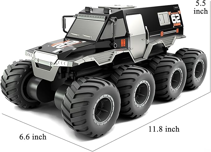 Amphibious Remote Control Car 1: 12 8WD, RC Monster Truck Toys, 2.4G RC Rock Crawler Off Road RC Car Toys for 7 8 9 10 11 12 Year Old Boys/Girls 4+, Gift Birthday Christmas