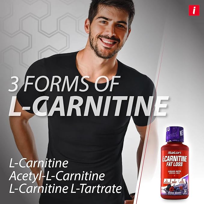 iSatori L-Carnitine 1500, Liquid L-Carnitine with Acetyl L-Carnitine, L-Carnitine L-Tartrate, Stimulant Free Energy, No Calories, Sugar, Gluten, Keto-Friendly, Mixed Berry Flavor (24 Servings)