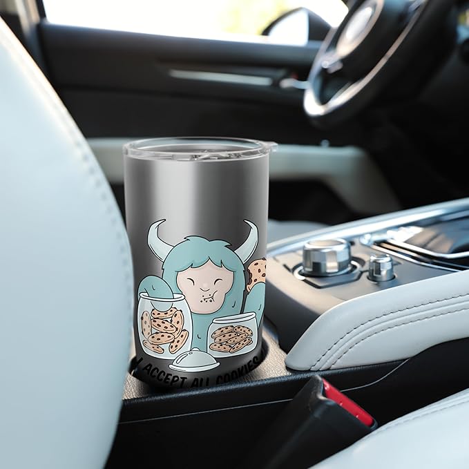 Cute Monster Cookie Lover Delight Stainless Steel Insulated Tumbler