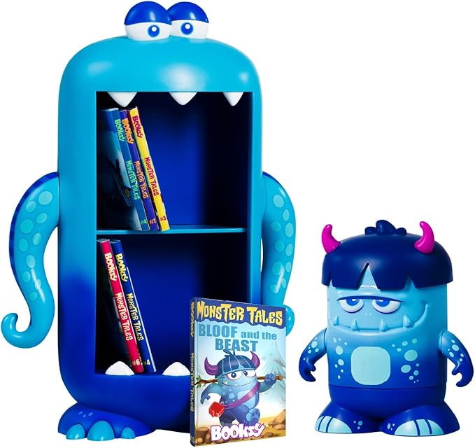 BOOKSY - Monster Tales Collector Display Set - 1 Mini Monster Bookshelf, 1 Mini Booksy Figure, and 1 Miniature Book Filled with Over 40 Pages of Illustrations & Storytelling