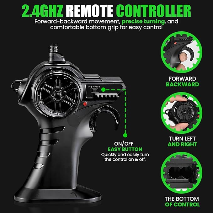 Remote Control Car, 2.4GHz High Speed 18KM/H Monster Truck Toys, 4WD RC Car with 2 Rechargeable Batteries, 200ft Range, 1:20 Scale All Terrain RC Cars, Toys Gifts for Kids and Adults - LED Headlights