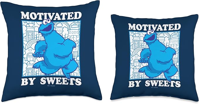 Sesame Street Cookie Monster Motivated Throw Pillow, 16x16, Multicolor