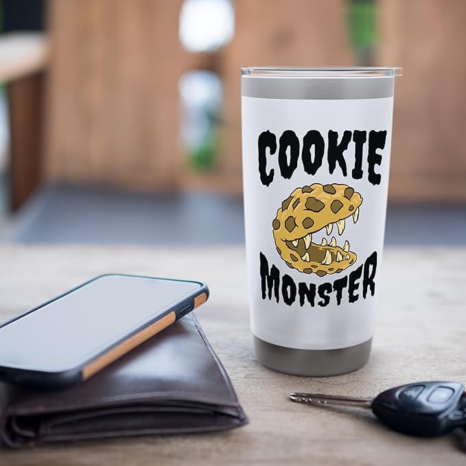Funny Cookie Monster Creature Humour Stainless Steel Insulated Tumbler