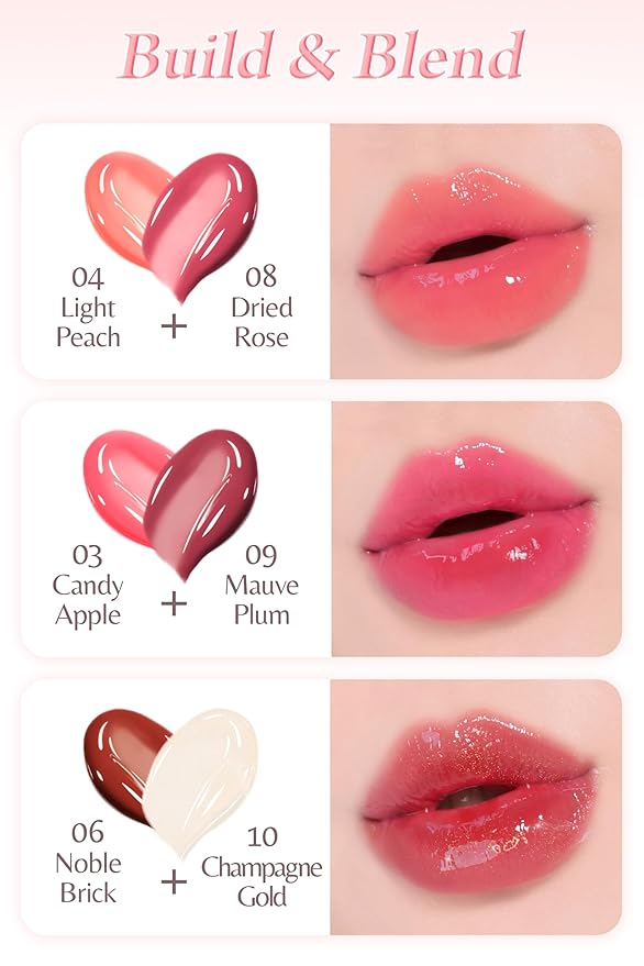 self beauty Veganize Collagen Lip Glass Balm - Hydrating Lip w/Hyaluronic Acid - Vegan Korean Lip Balm Moisturizing Lip Care – Lip Gloss Repair for Dry Cracked Lips 0.06 oz (#1 Camellia Red)