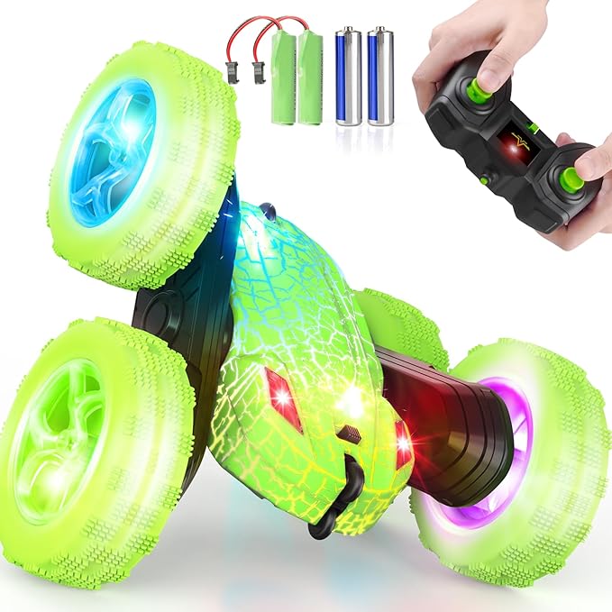 Remote Control Car, RC Cars Toys, 2.4GHz 4WD Fast RC Car Kids Toys Double Sided 360° Rotating Monster Truck Toys for Girls RC Truck Toy Cars for Boys