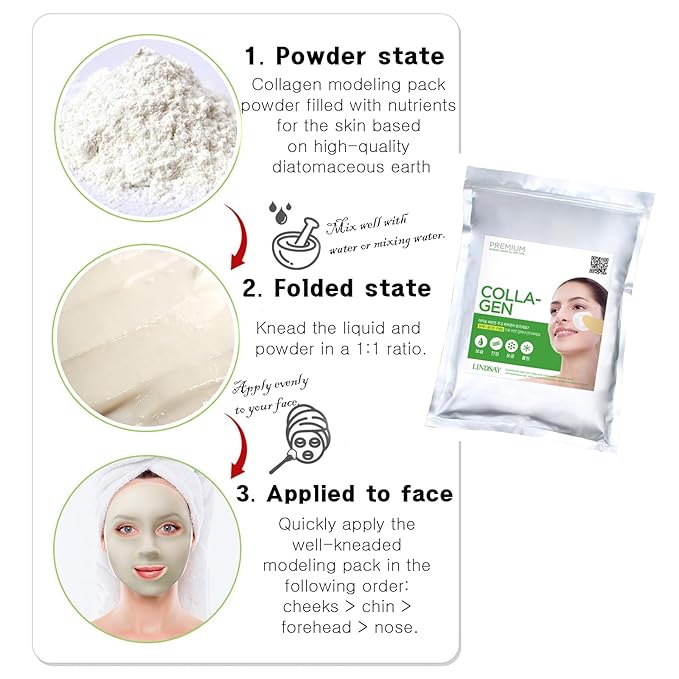 Moisturizing And Soothing Skin Care Mask Pack For Lindsay Modeling Mask Pack Powder, 2.2lb / 1kg (#2. Collagen)