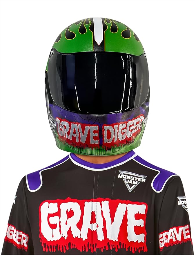 Rubies Monster Jam Grave Digger Plastic Half-Mask for Kids Boys, One Size for Themed Parties and Halloween