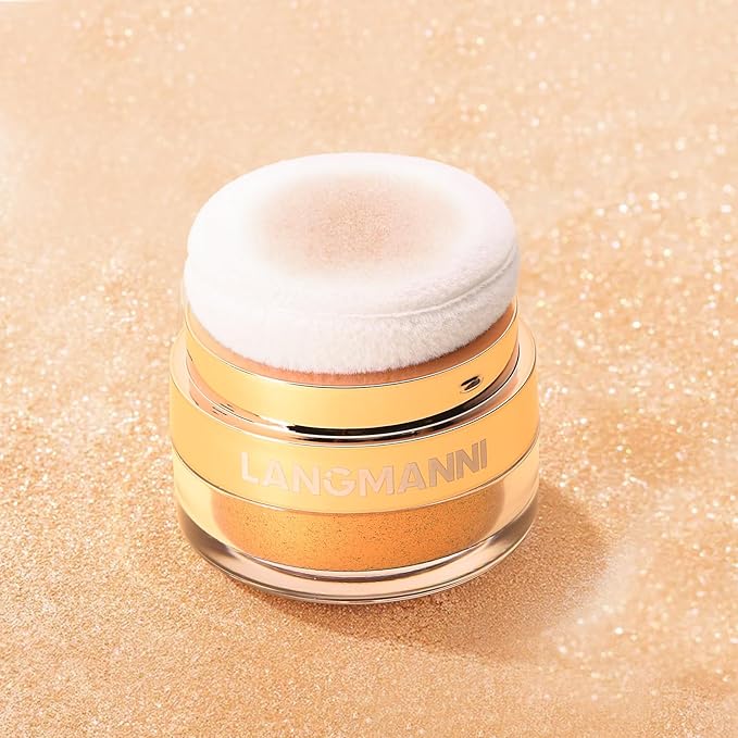 Glitter Body Highlighter Powder Body Shimmer Sparkle Face sponge head(Purple)