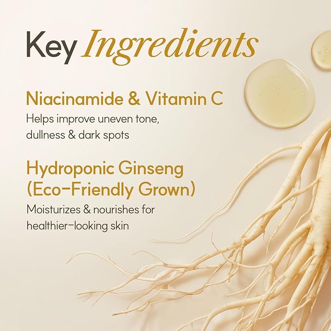 The Face Shop Ginseng Glow Essence Toner - Improves Skin Elasticity, Glowy Finish, for Dull & Dry Skin, with Korean Ginseng, Anti Aging, Korean Skincare, 100ml / 3.3 fl. oz.