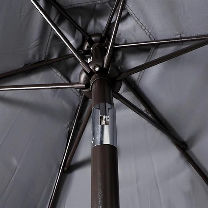 Blissun 7.5 ft Patio Umbrella, Yard Umbrella, Outdoor Market Umbrella with Push Button Tilt Crank, Dark Grey