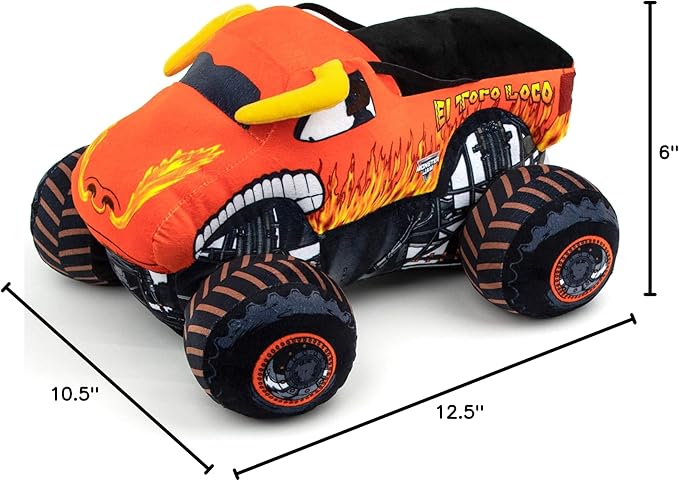 Jay Franco Monster Jam Plush Stuffed El Toro Loco Pillow Buddy - Super Soft Polyester Microfiber, 14 inches (Official Monster Jam Product)