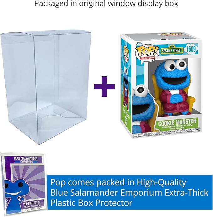 Blue Salamander Emporium Protective Case Bundle – Includes Cookie Monster #1609 Vinyl Figure
