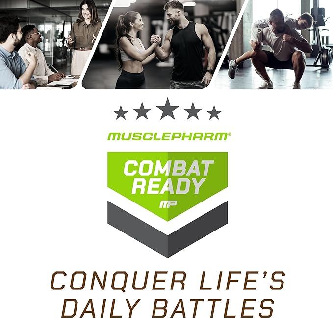 MusclePharm Combat Ready Protein Bar, Cinnamon Roll High Protein Bars, Combat Cravings, Fuel Performance & Meet Energy Demands, 20g Protein from Whey Protein, 3g Fiber, Gluten Free, 12 Bars