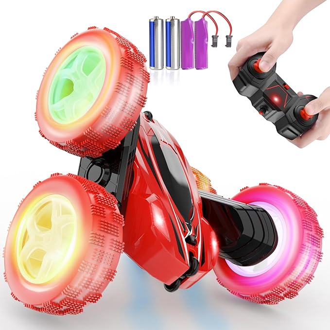 Remote Control Car, RC Cars Toys, 2.4GHz 4WD Fast RC Car Kids Toys Double Sided 360° Rotating Monster Truck Toys for Girls RC Truck Toy Cars for Boys