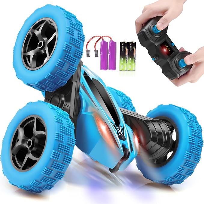 Remote Control Car, RC Cars Toys for Ages 5-7, 2.4GHz 4WD Fast RC Car Kids Toys for Ages 8-13, Double Sided 360° Rotating Monster Truck Toys for Girls RC Truck Toy Cars for Boys