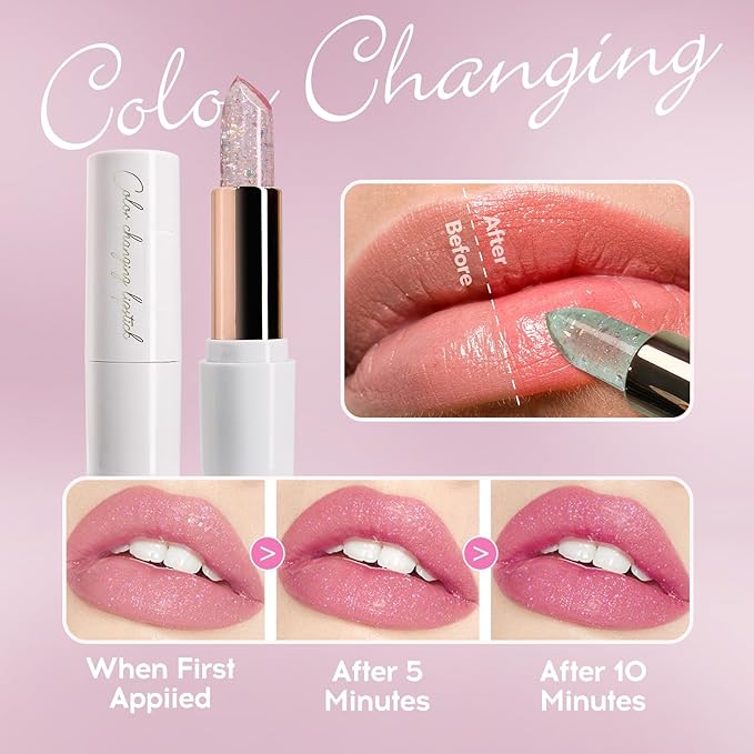 Pink Shimmer Lipstick, Ph Mood Magic Lipstick(3#)