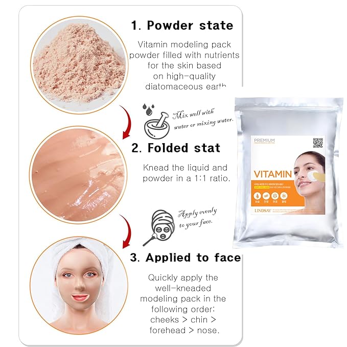 Moisturizing And Soothing Skin Care Mask Pack For Lindsay Modeling Mask Pack Powder, 2.2lb / 1kg (#1. Vitamin)