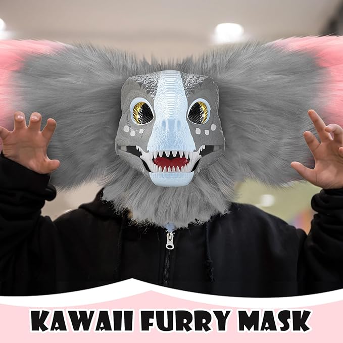 13 Pcs DIY Dino Mask Kit Hard Plastic Dinosaur Mask Furry Therian Dino Costume Kit Animal Dinosaur Party Costume