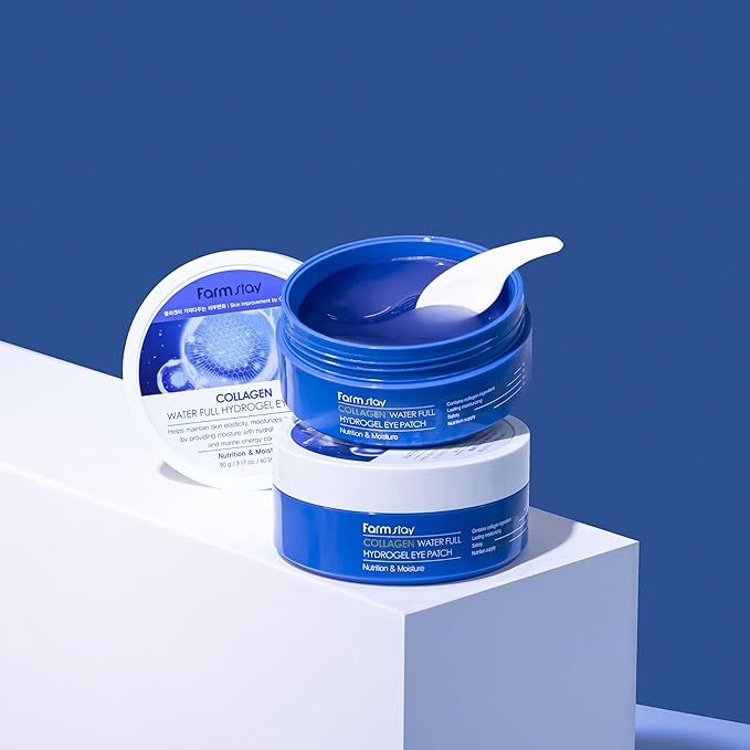 FARMSTAY Collagen Water Full Hydrogel Eye Patch - Hydrating Under Eye Mask with Collagen - Refreshes Tired Undereyes - Promotes Collagen Production - 60 pc