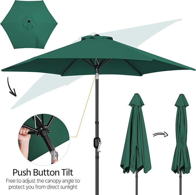 Yaheetech Patio Umbrella, 9FT Outdoor Table Market Umbrella with Push Button Tilt and Crank, Yard Sun Shade for Garden, Deck, Backyard, Pool