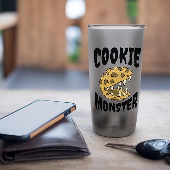 Funny Cookie Monster Creature Humour Stainless Steel Insulated Tumbler