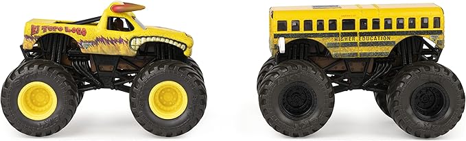 Monster Jam, Official El Toro Loco vs. Higher Education Color-Changing Die-Cast Monster Trucks, 1:64 Scale