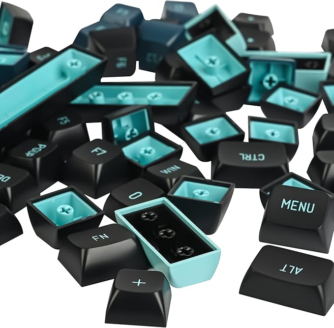 160 Monster Full Key Cap Group, CSA Profile Custom Keycaps PBT Double Shot ANSI Layout Keyboard for Cherry/Gatron MX Switches Mechanical Gaming Keyboards (Monster Blue)