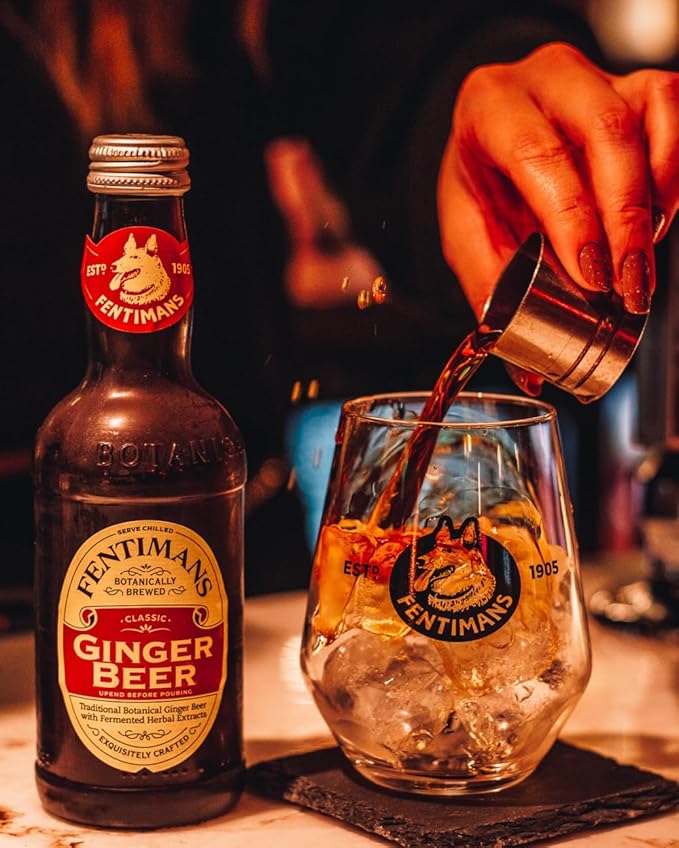 Fentimans Sparkling Ginger Beer - Ginger Ale, Ginger Beer Non Alcoholic, Craft Soda with Herbal Extracts & Natural Ingredients, Botanically Brewed - 9.3 Fl Oz (Pack of 4)