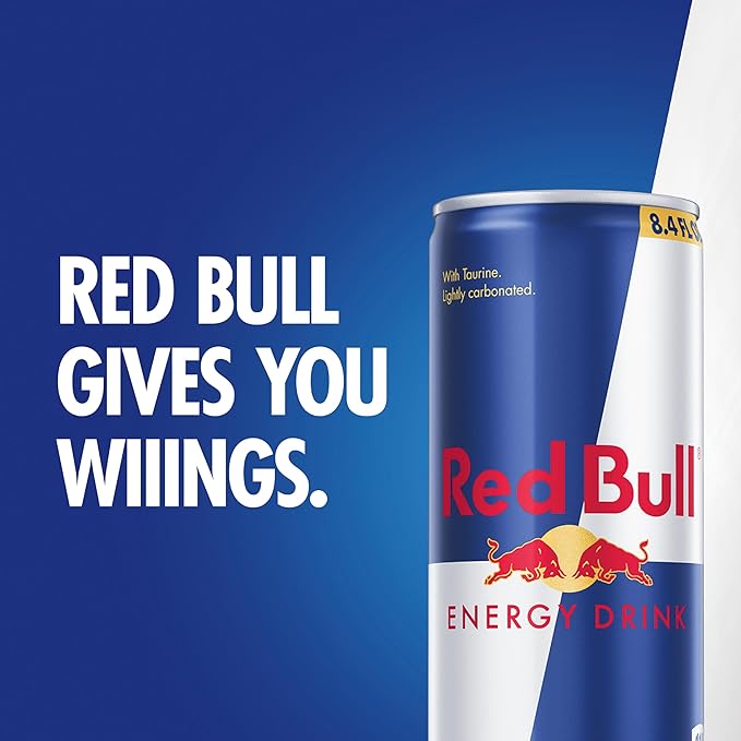 Red Bull Energy Drink with 80mg Caffeine plus Taurine & B Vitamins, 8.4 Fl Oz, Pack of 12 Cans