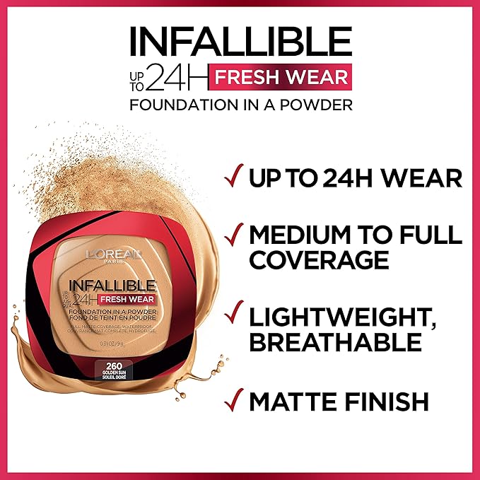 L'Oreal Paris Makeup Infallible Fresh Wear Foundation in Pearl, . 0.31 oz