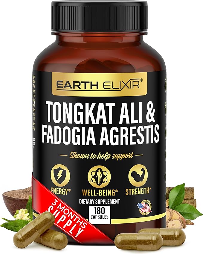 Fadogia Agrestis 600mg and Tongkat Ali 500mg Supplements (180 Capsules) - Made in USA - 3 Month Supply β 3rd Party Tested - Long Jack - Tongkat Ali Fadogia Agrestis for Men and Women