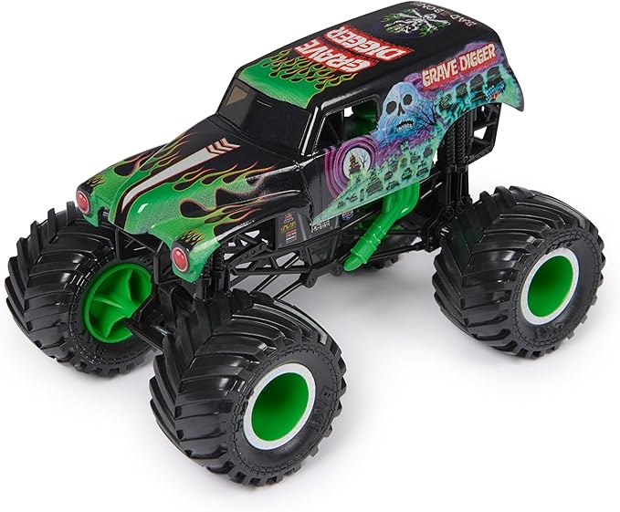 Monster Jam, Official Grave Digger Monster Truck, Collector Die-Cast Vehicle, 1:24 Scale, Kids Toys for Boys Ages 3 and up