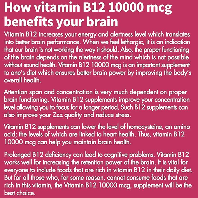 Vitamin B12, Methylcobalamin 10000 mcg, Bioactive B12 Vitamins, Vegan Methyl B12 For Energy Metabolism & Cells, Boost Immune System, Natural Strawberry Flavor, Zero Sugar, 90 Fast Dissolve Tablets