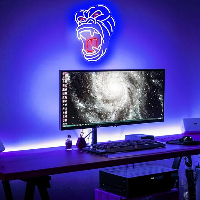 Kong Neon Sign for Wall Decor, Roaring Gorilla LED Neon Light, Kong Skull Island LED Sign, Monster Movie Wall Art, Fan Room Decor, Pop Culture Gift