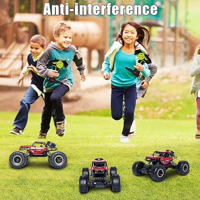 Red RC Trucks Remote Control Car 1:14 Off Road Monster Truck,Metal Shell Crawler,2.4Ghz 20km/h High Speed All Terrain Hobby Truck