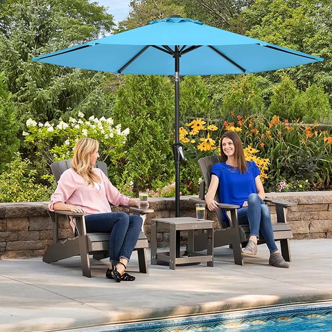 ABCCANOPY 7.5FT OutdoorPatio Umbrella, UV Protection Table Umbrella w/Crank for Easy Set Up, Suitable for Garden, Lawn, Deck & Backyard (Turquoise)