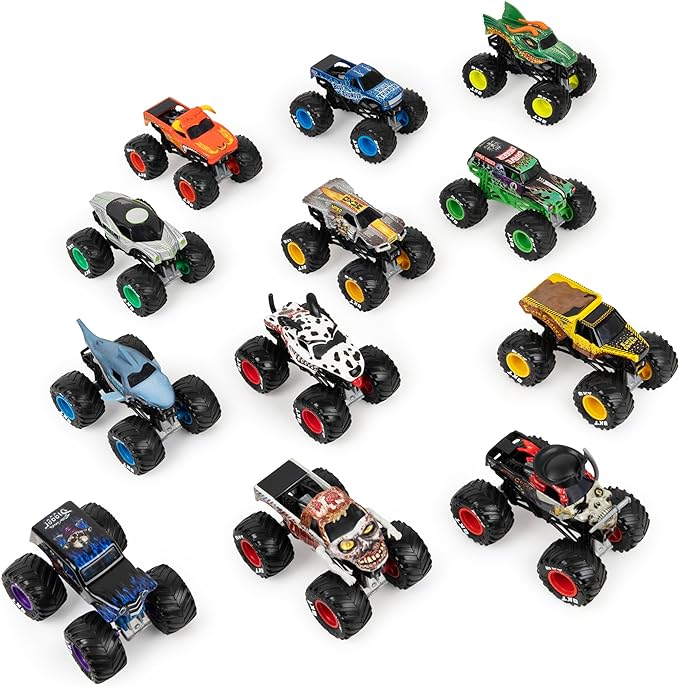 Monster Jam, Official 12-Pack of 1:64 Scale Die-Cast Monster Trucks for Boys and Girls, Kids Toys for Ages 4 and Up, Amazon Exclusive
