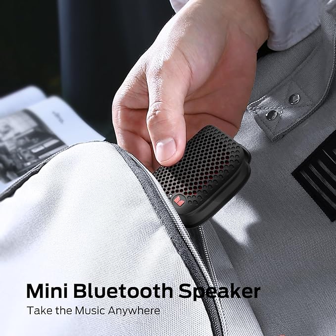 Monster Blaster Micro Bluetooth Speaker, Clip on Wireless Wearable Speaker for Hands-Free Calls and Music, Small Portable Speakers for Workout, Cycling, Running, IPX7 Waterproof (Non-Magnetic), Black