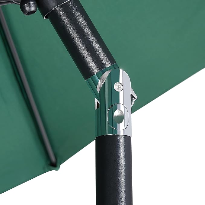 Yaheetech 9FT Patio Umbrella Market Table Umbrella Outdoor Canopy Umbrella with Push Button Tilt & Easy Crank Lift for Garden/Lawn/Deck/Backyard/Beach/Pool, 8 Ribs, Dark Green